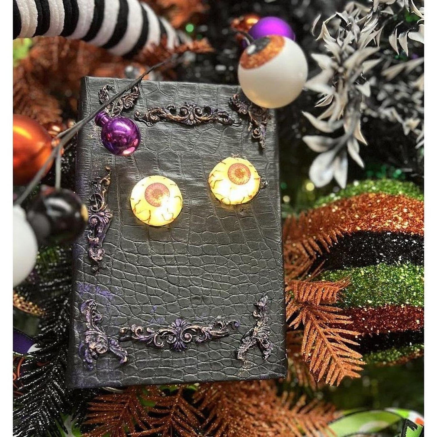8.25" Lighted Halloween Book Eyeball