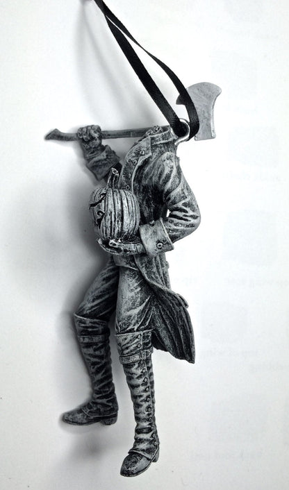 Headless Horseman Ornament, Hand Painted Resin Sculpture | Gothic Legend of Sleepy Hollow Figurine | Dark Art for Spooky Holiday Decor