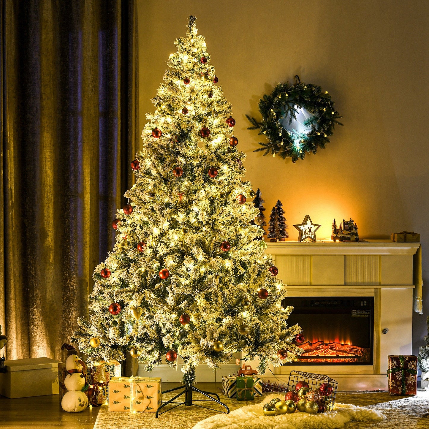 7.5ft Tall Prelit Artificial Christmas Tree