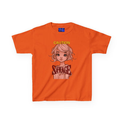 Caution: Small but Savage Kids Heavy Cotton Tee by cypherpunkgear.com – cypherpunkgear.com | Cypherpunk Merch