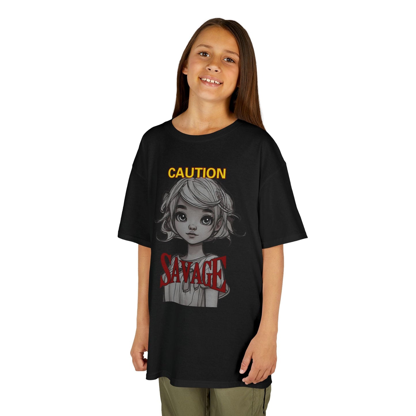 Caution: Small but Savage Kids Heavy Cotton Tee by cypherpunkgear.com – cypherpunkgear.com | Cypherpunk Merch