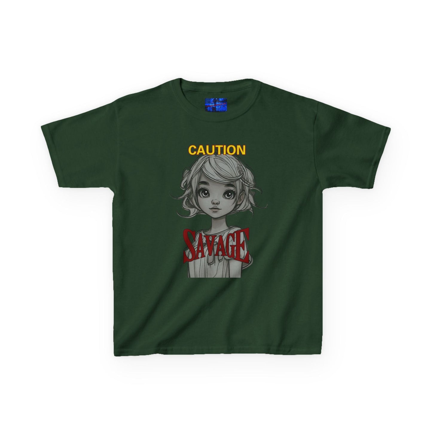 Caution: Small but Savage Kids Heavy Cotton Tee by cypherpunkgear.com – cypherpunkgear.com | Cypherpunk Merch