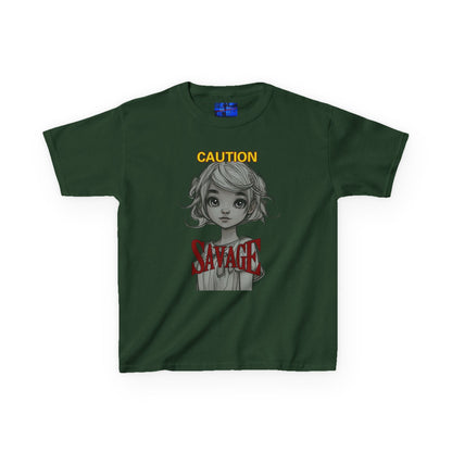 Caution: Small but Savage Kids Heavy Cotton Tee by cypherpunkgear.com – cypherpunkgear.com | Cypherpunk Merch