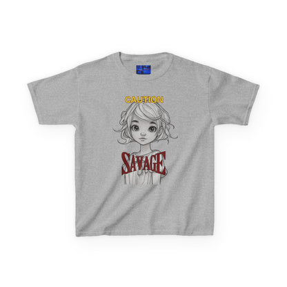 Caution: Small but Savage Kids Heavy Cotton Tee by cypherpunkgear.com – cypherpunkgear.com | Cypherpunk Merch