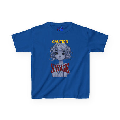 Caution: Small but Savage Kids Heavy Cotton Tee by cypherpunkgear.com – cypherpunkgear.com | Cypherpunk Merch