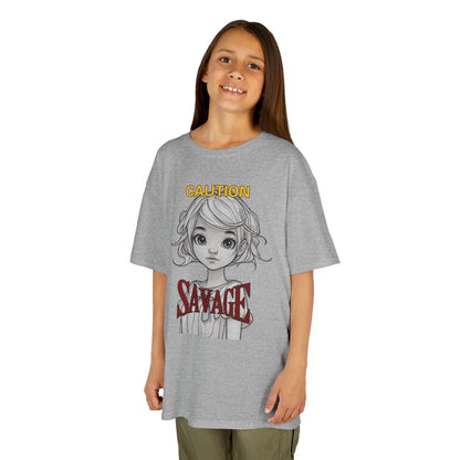 Caution: Small but Savage Kids Heavy Cotton Tee by cypherpunkgear.com – cypherpunkgear.com | Cypherpunk Merch