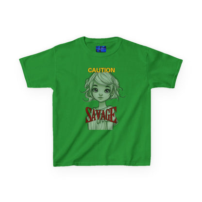 Caution: Small but Savage Kids Heavy Cotton Tee by cypherpunkgear.com – cypherpunkgear.com | Cypherpunk Merch