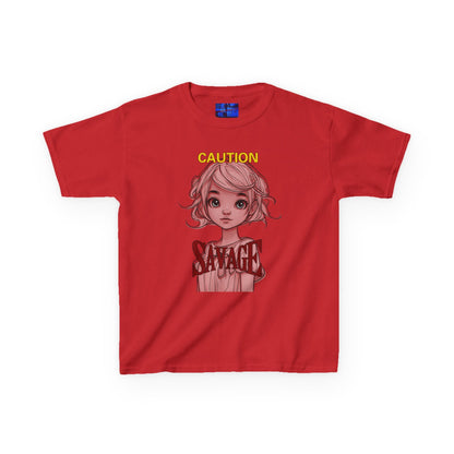 Caution: Small but Savage Kids Heavy Cotton Tee by cypherpunkgear.com – cypherpunkgear.com | Cypherpunk Merch