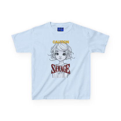 Caution: Small but Savage Kids Heavy Cotton Tee by cypherpunkgear.com – cypherpunkgear.com | Cypherpunk Merch