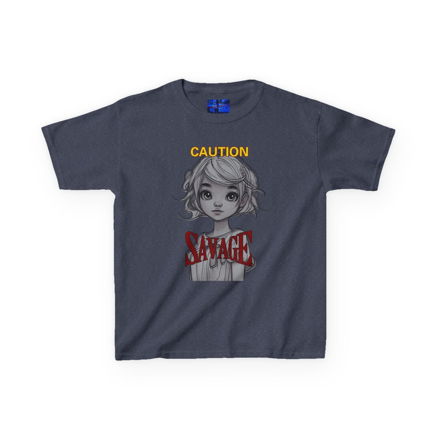 Caution: Small but Savage Kids Heavy Cotton Tee by cypherpunkgear.com – cypherpunkgear.com | Cypherpunk Merch