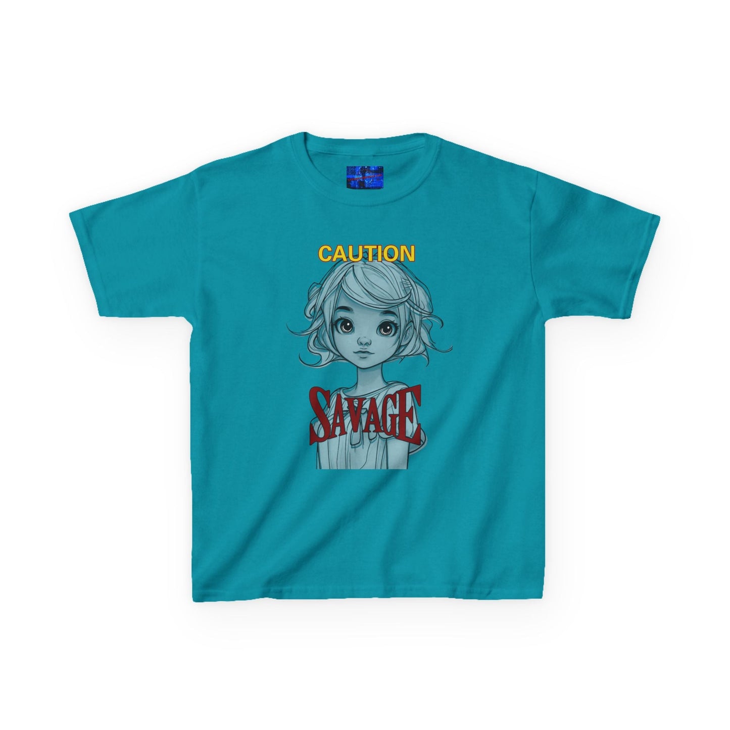 Caution: Small but Savage Kids Heavy Cotton Tee by cypherpunkgear.com – cypherpunkgear.com | Cypherpunk Merch