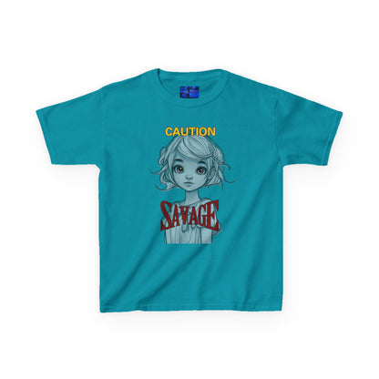 Caution: Small but Savage Kids Heavy Cotton Tee by cypherpunkgear.com – cypherpunkgear.com | Cypherpunk Merch