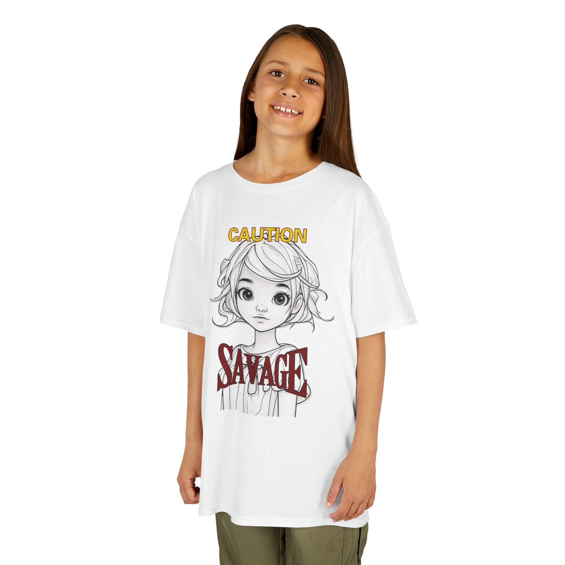 Caution: Small but Savage Kids Heavy Cotton Tee by cypherpunkgear.com – cypherpunkgear.com | Cypherpunk Merch