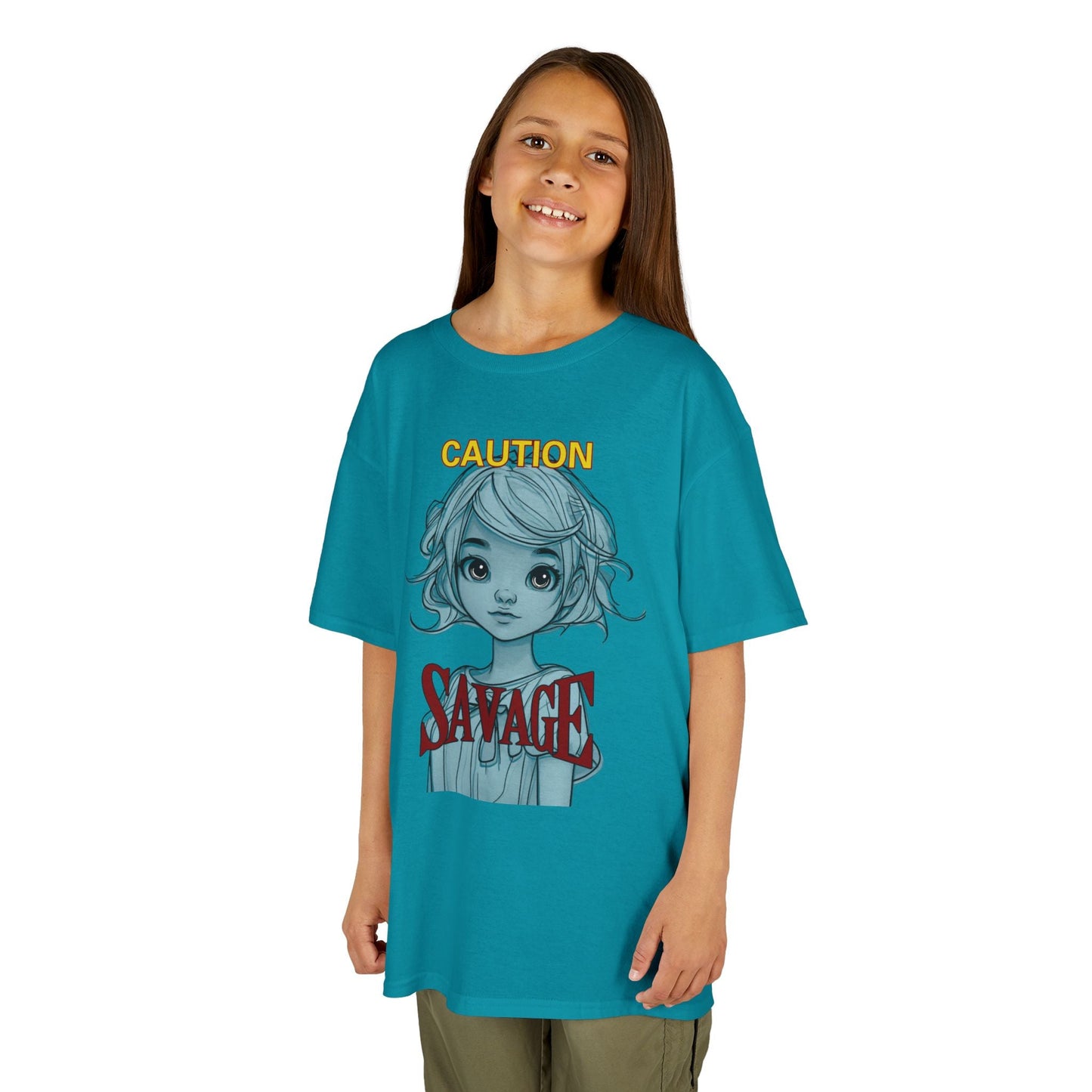 Caution: Small but Savage Kids Heavy Cotton Tee by cypherpunkgear.com – cypherpunkgear.com | Cypherpunk Merch