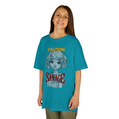 Caution: Small but Savage Kids Heavy Cotton Tee by cypherpunkgear.com – cypherpunkgear.com | Cypherpunk Merch