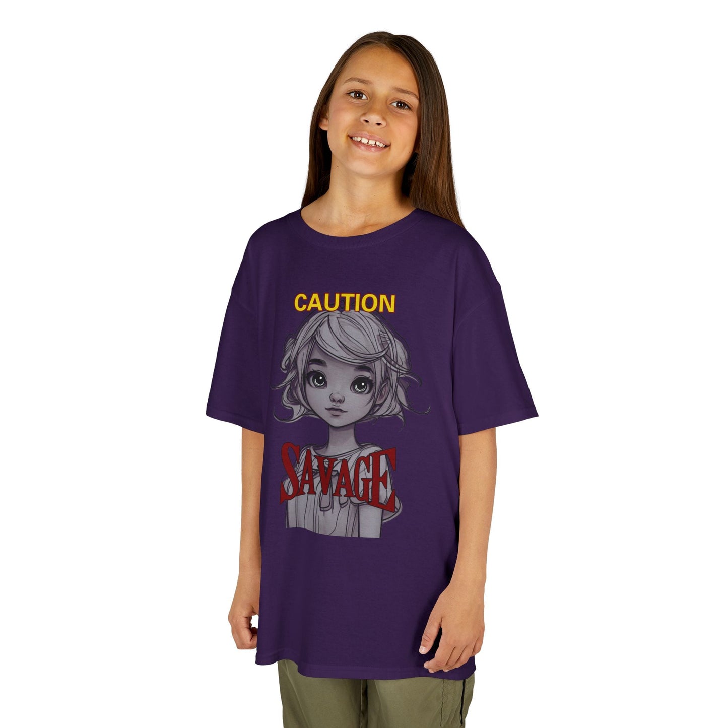 Caution: Small but Savage Kids Heavy Cotton Tee by cypherpunkgear.com – cypherpunkgear.com | Cypherpunk Merch