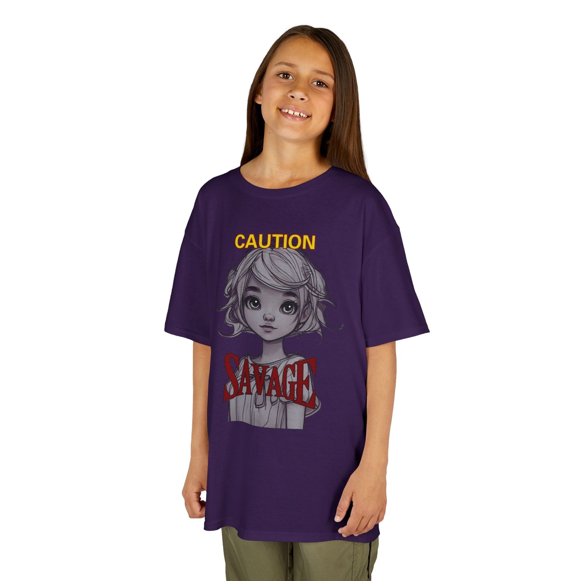 Caution: Small but Savage Kids Heavy Cotton Tee by cypherpunkgear.com – cypherpunkgear.com | Cypherpunk Merch