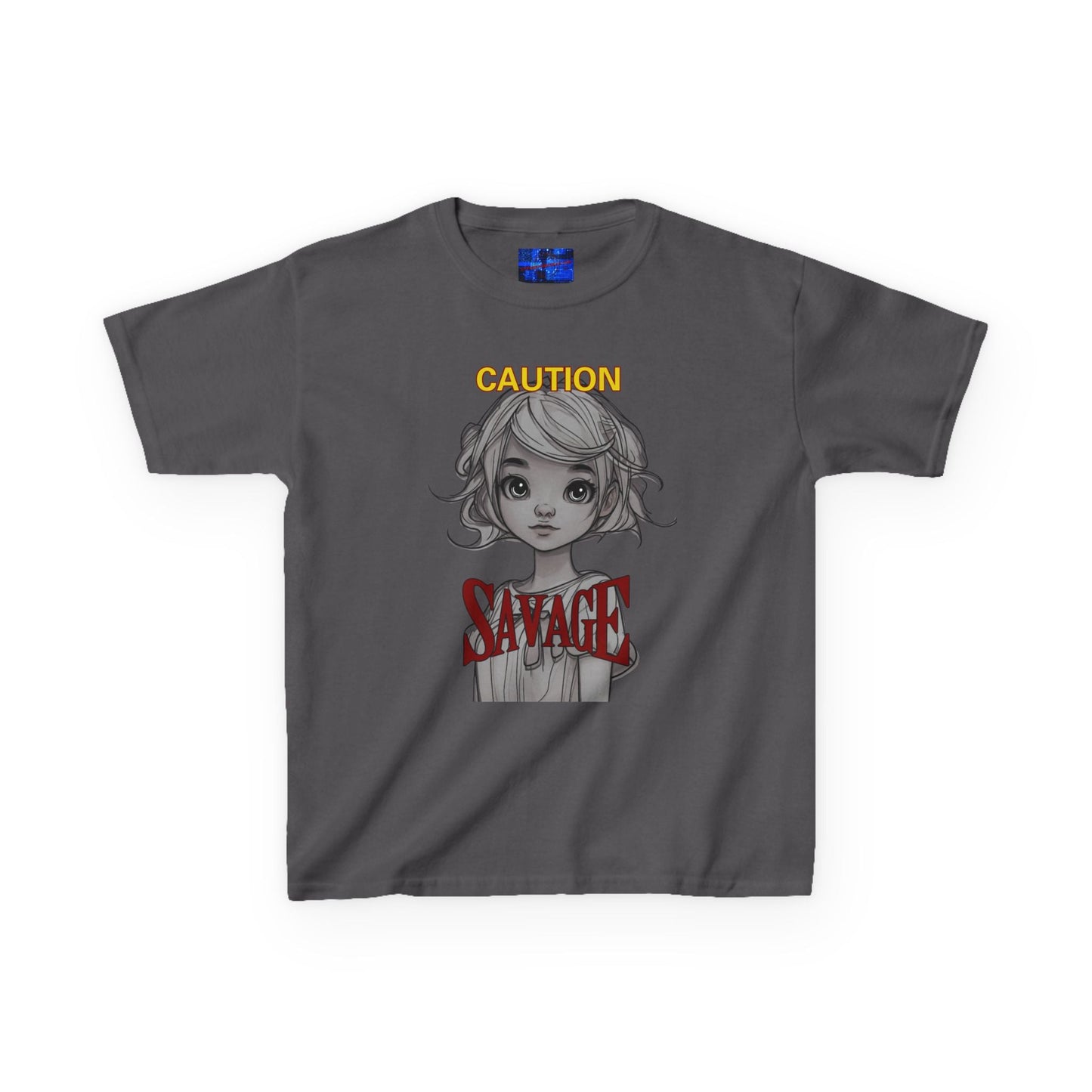 Caution: Small but Savage Kids Heavy Cotton Tee by cypherpunkgear.com – cypherpunkgear.com | Cypherpunk Merch