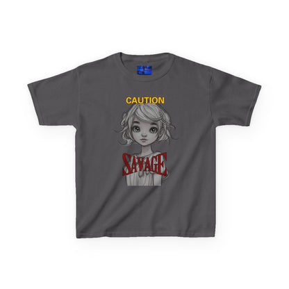 Caution: Small but Savage Kids Heavy Cotton Tee by cypherpunkgear.com – cypherpunkgear.com | Cypherpunk Merch