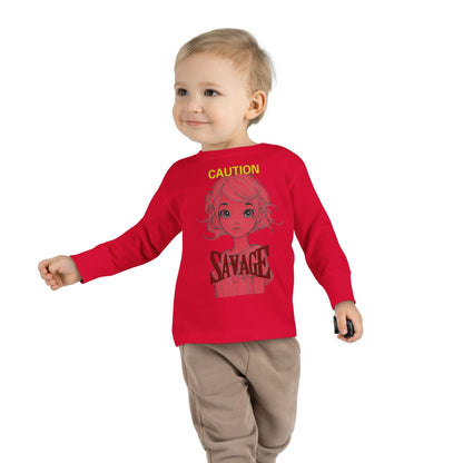 Caution: Tiny but Savage Toddler Long Sleeve Tee by cypherpunkgear.com – cypherpunkgear.com | Cypherpunk Merch