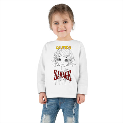 Caution: Tiny but Savage Toddler Long Sleeve Tee by cypherpunkgear.com – cypherpunkgear.com | Cypherpunk Merch