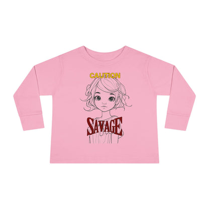 Caution: Tiny but Savage Toddler Long Sleeve Tee by cypherpunkgear.com – cypherpunkgear.com | Cypherpunk Merch