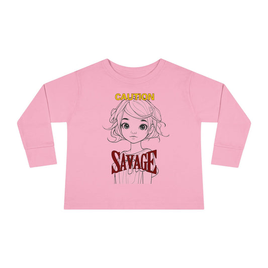 Caution: Tiny but Savage Toddler Long Sleeve Tee by cypherpunkgear.com – cypherpunkgear.com | Cypherpunk Merch