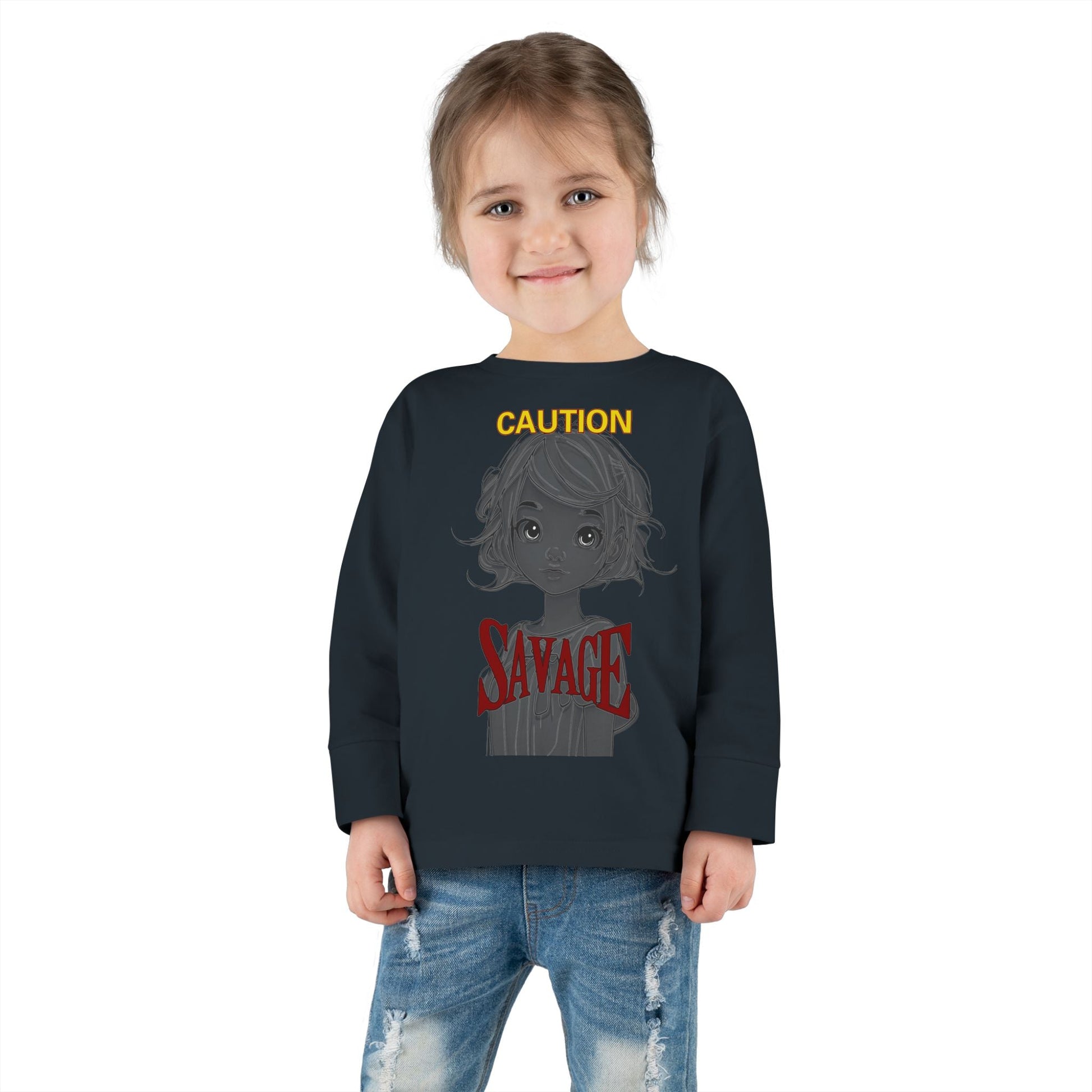 Caution: Tiny but Savage Toddler Long Sleeve Tee by cypherpunkgear.com – cypherpunkgear.com | Cypherpunk Merch