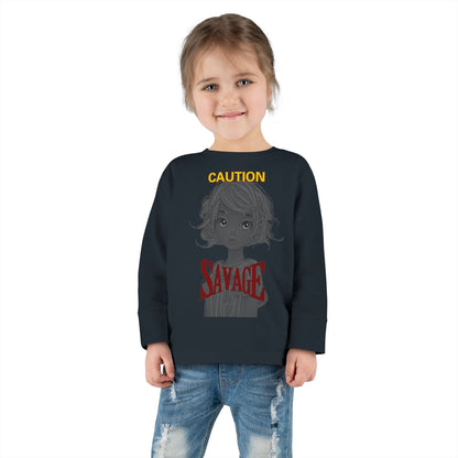 Caution: Tiny but Savage Toddler Long Sleeve Tee by cypherpunkgear.com – cypherpunkgear.com | Cypherpunk Merch