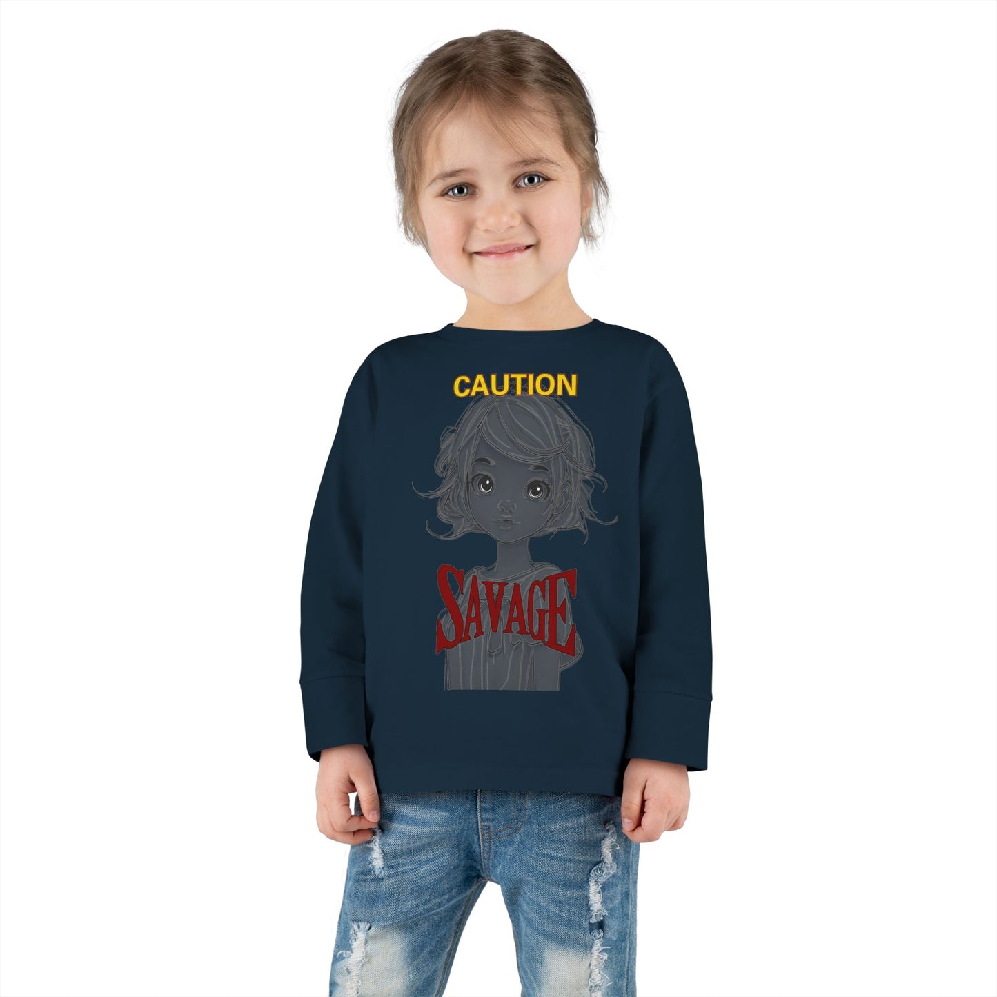 Caution: Tiny but Savage Toddler Long Sleeve Tee by cypherpunkgear.com – cypherpunkgear.com | Cypherpunk Merch