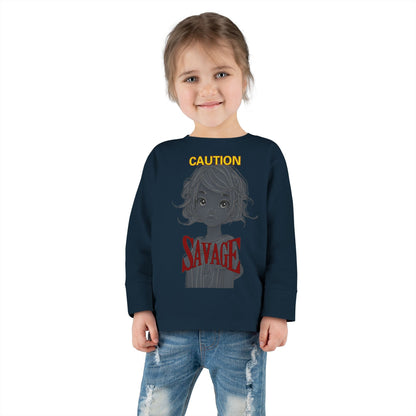 Caution: Tiny but Savage Toddler Long Sleeve Tee by cypherpunkgear.com – cypherpunkgear.com | Cypherpunk Merch