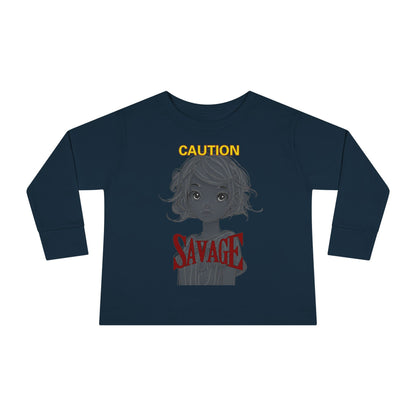Caution: Tiny but Savage Toddler Long Sleeve Tee by cypherpunkgear.com – cypherpunkgear.com | Cypherpunk Merch