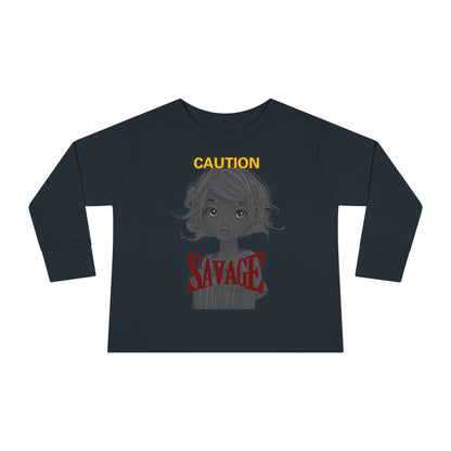 Caution: Tiny but Savage Toddler Long Sleeve Tee by cypherpunkgear.com – cypherpunkgear.com | Cypherpunk Merch