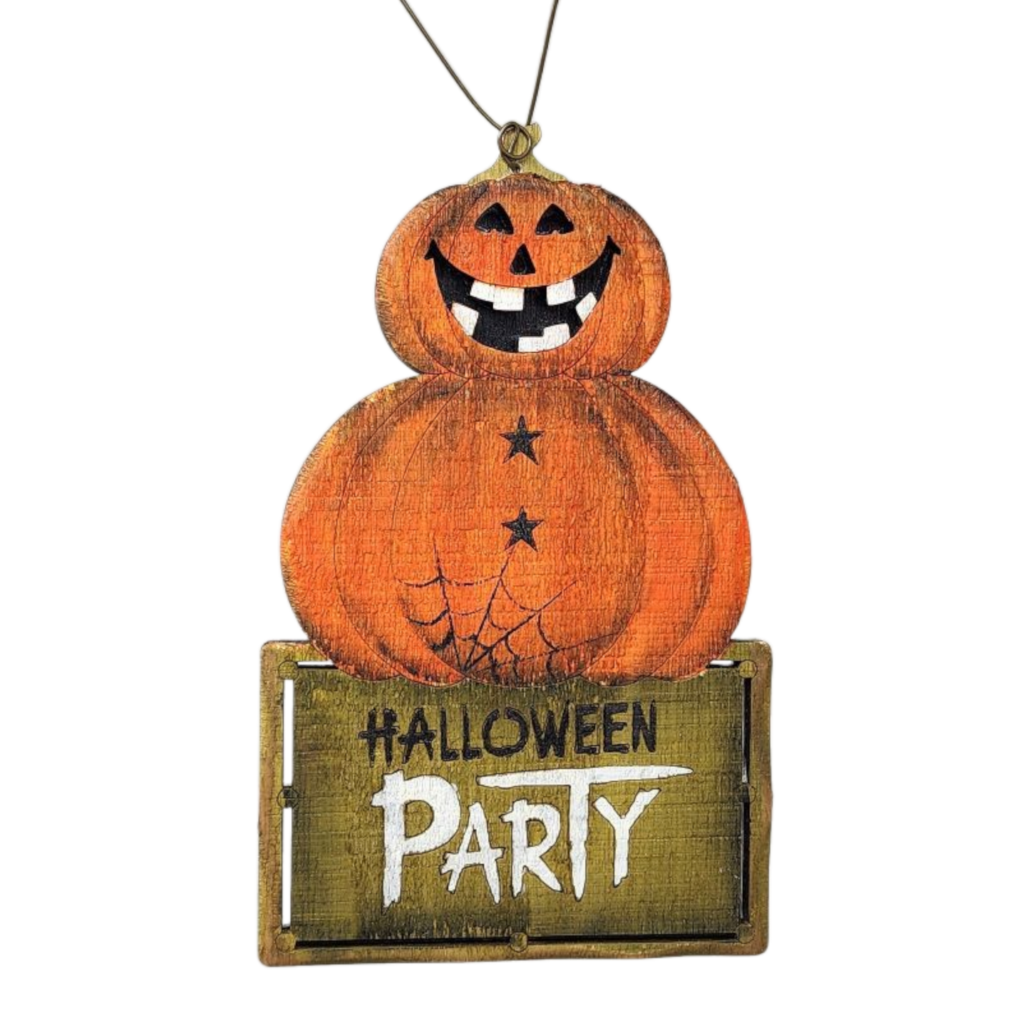 Wooden Halloween Ornament -  Pumpkin Stack