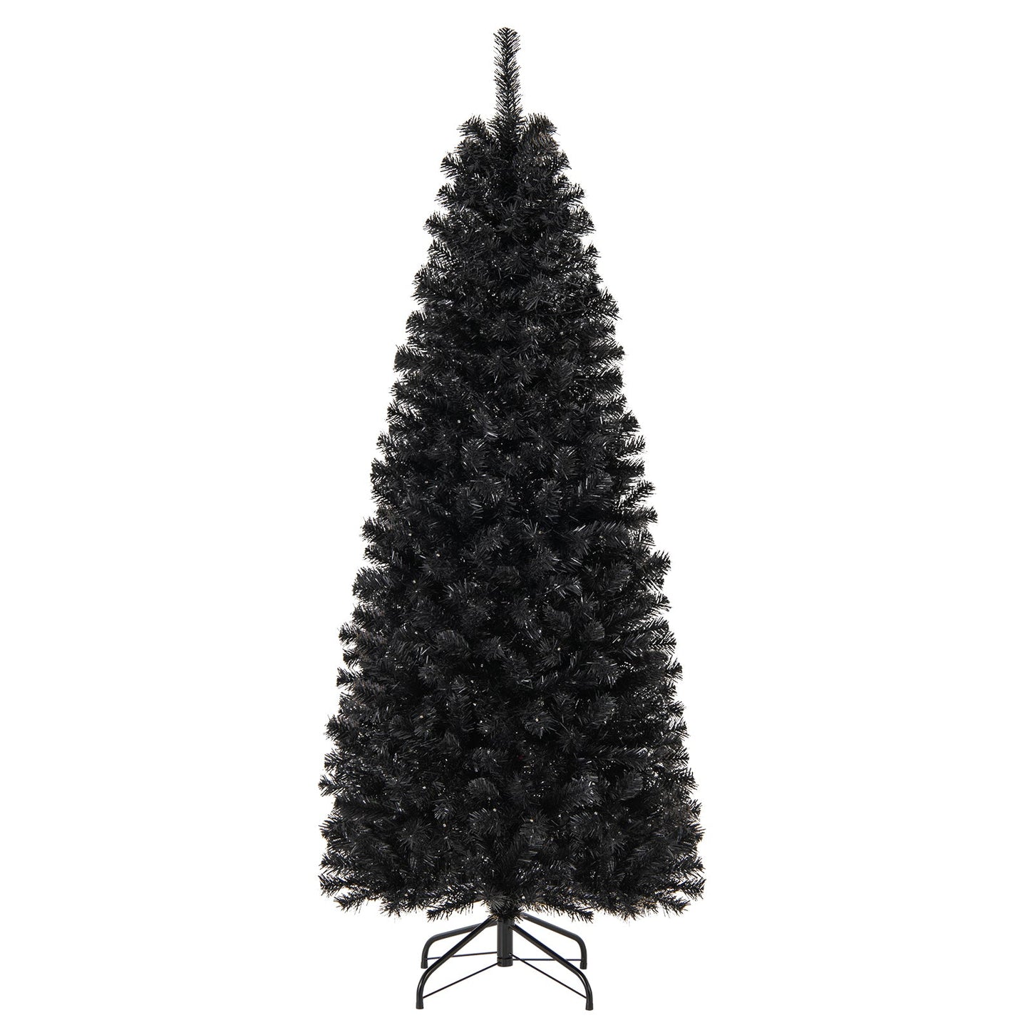 Pre-lit Christmas Halloween Tree with PVC Branch Tips and Warm White Lights