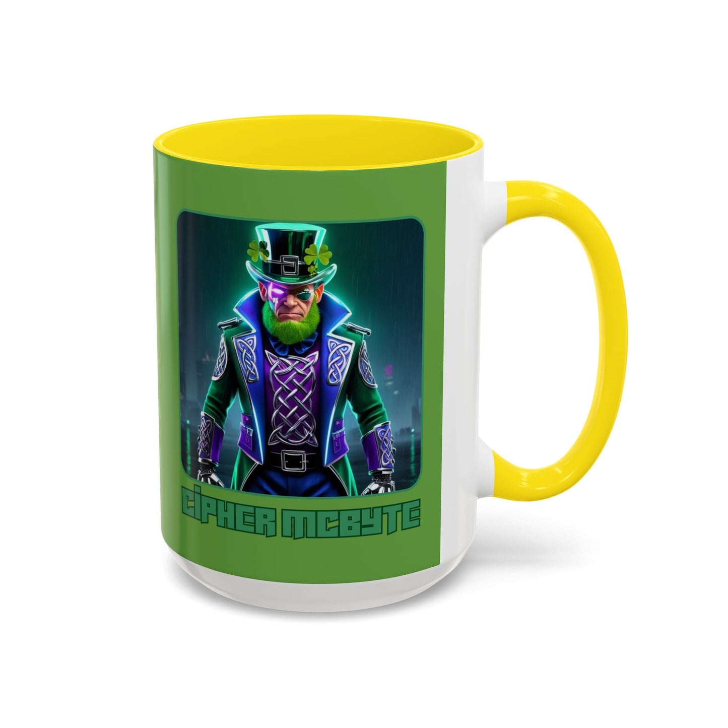 Cipher McByte Accent Mug by cypherpunkgear – cypherpunkgear.com | Cypherpunk Merch