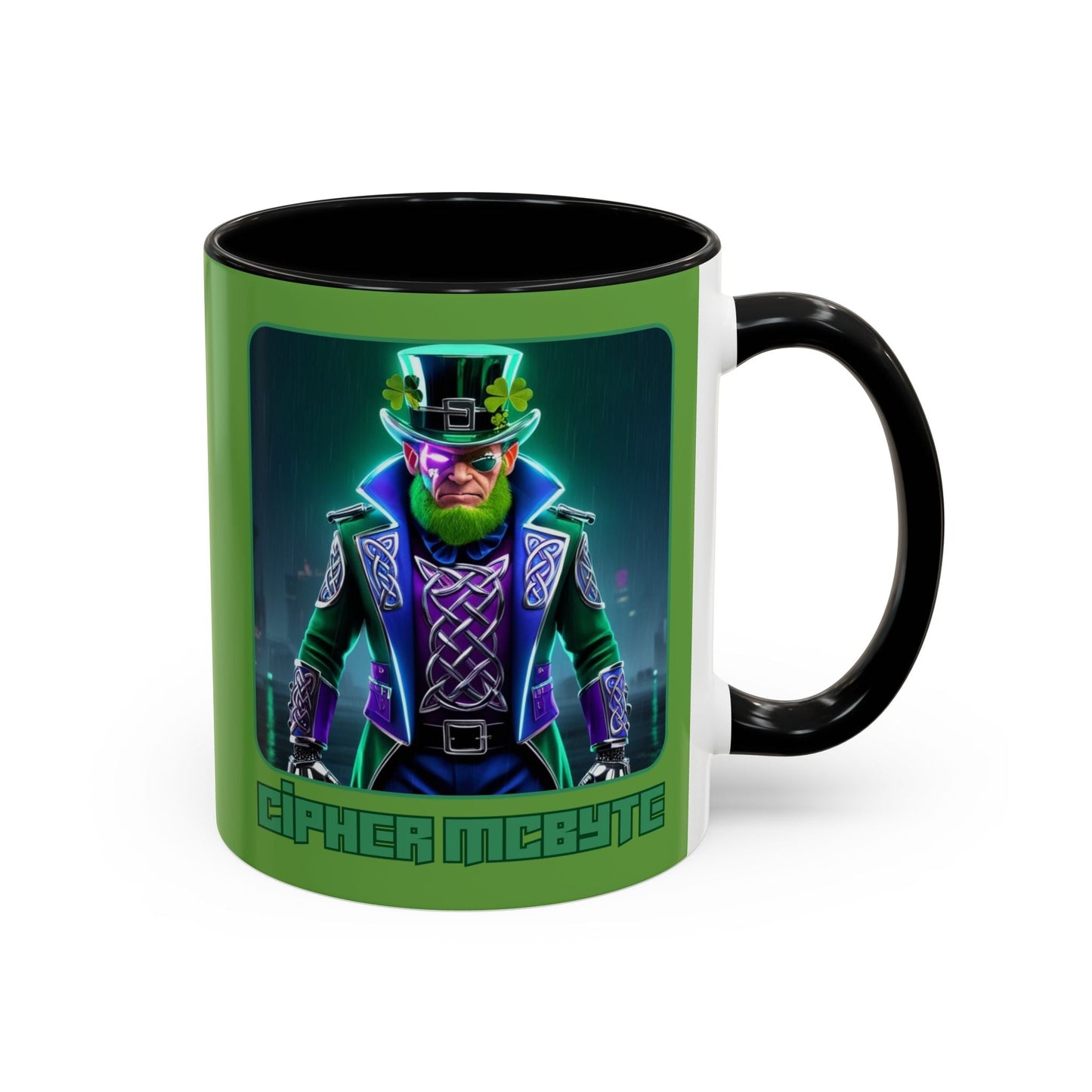 Cipher McByte Accent Mug by cypherpunkgear – cypherpunkgear.com | Cypherpunk Merch