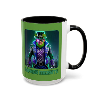 Cipher McByte Accent Mug by cypherpunkgear – cypherpunkgear.com | Cypherpunk Merch