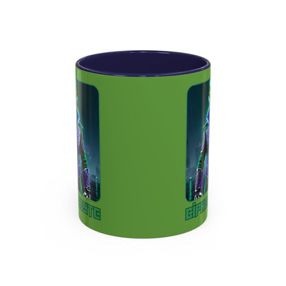 Cipher McByte Accent Mug by cypherpunkgear – cypherpunkgear.com | Cypherpunk Merch