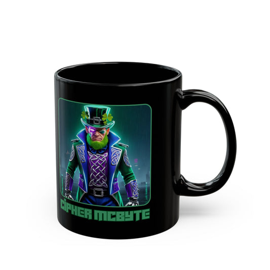 Cipher McByte Black Mug by cypherpunkgear – cypherpunkgear.com | Cypherpunk Merch