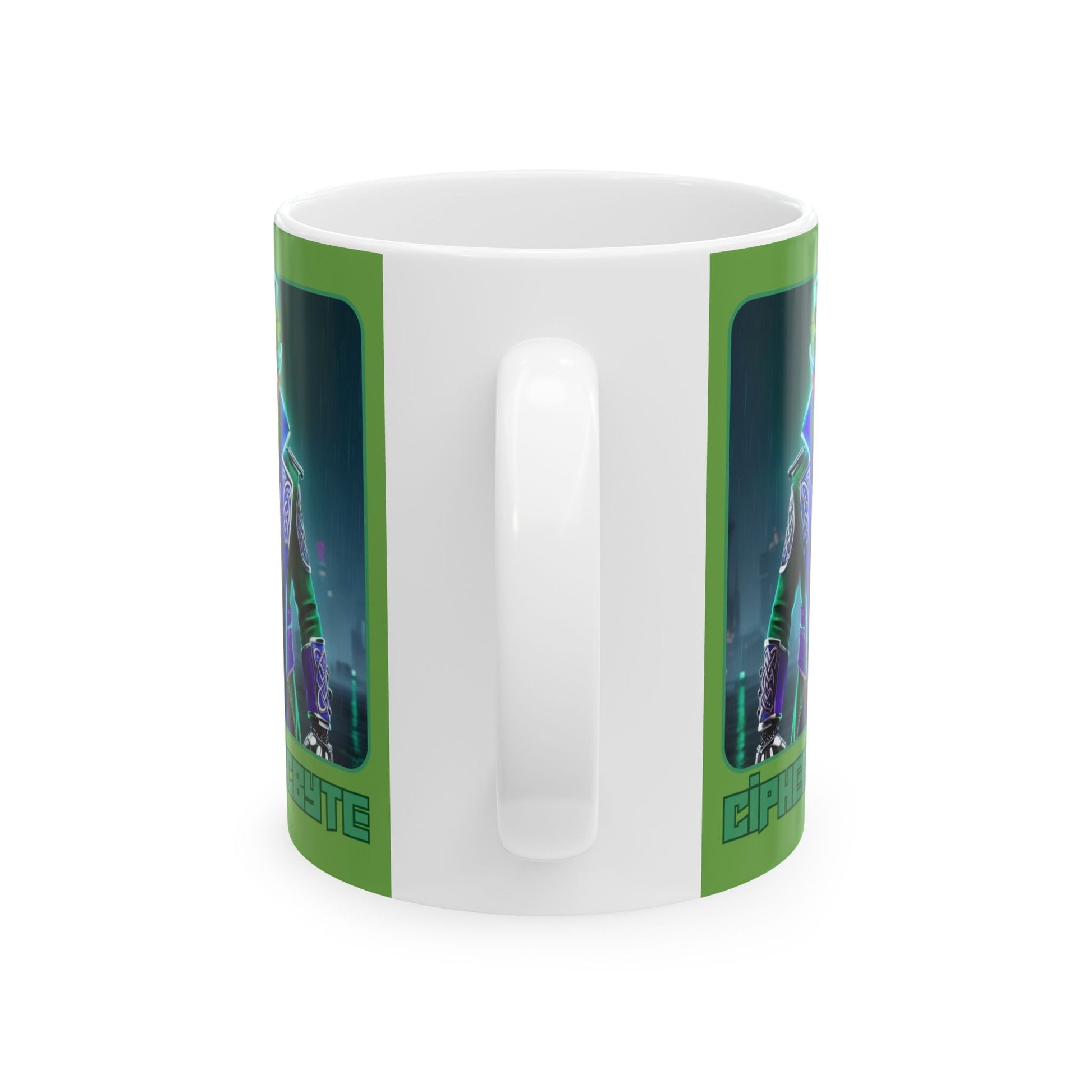 Cipher McByte Green Mug by cypherpunkgear – cypherpunkgear.com | Cypherpunk Merch