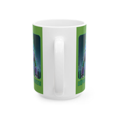 Cipher McByte Green Mug by cypherpunkgear – cypherpunkgear.com | Cypherpunk Merch