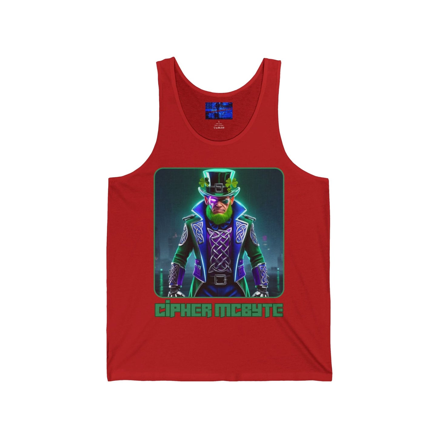 Cipher McByte Unisex Jersey Tank Top by cypherpunkgear – cypherpunkgear.com | Cypherpunk Merch