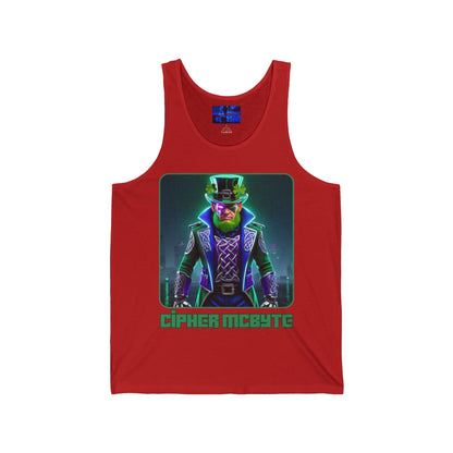 Cipher McByte Unisex Jersey Tank Top by cypherpunkgear – cypherpunkgear.com | Cypherpunk Merch