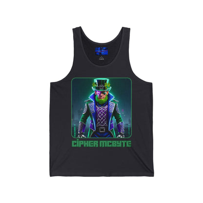 Cipher McByte Unisex Jersey Tank Top by cypherpunkgear – cypherpunkgear.com | Cypherpunk Merch