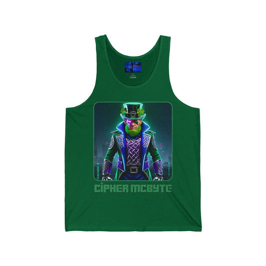 Cipher McByte Unisex Jersey Tank Top by cypherpunkgear – cypherpunkgear.com | Cypherpunk Merch