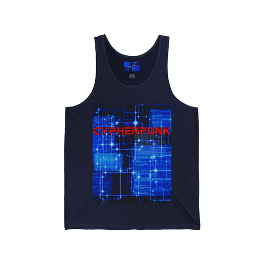 Cypherpunk Unisex Jersey Tank Top by cypherpunkgear – cypherpunkgear.com | Cypherpunk Merch