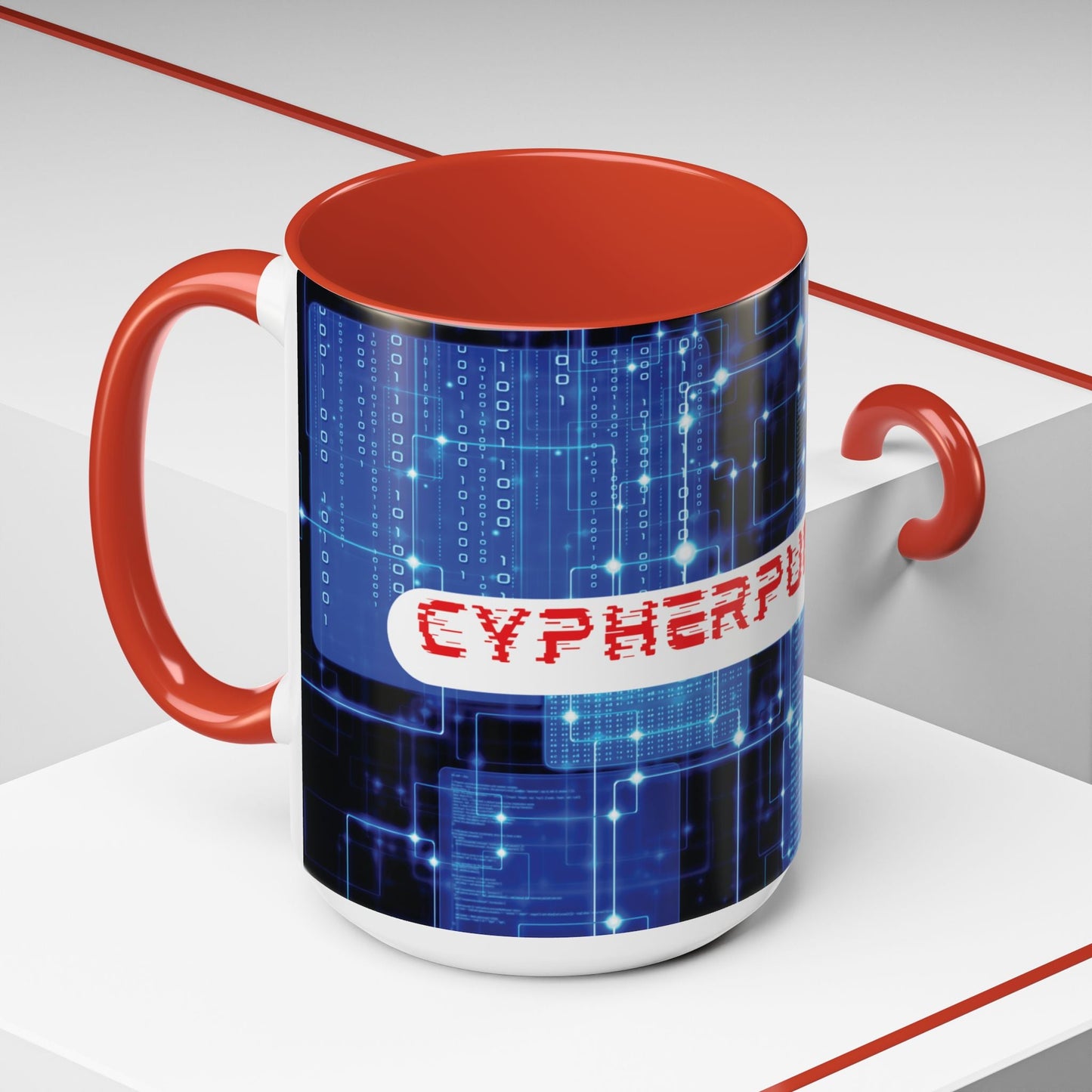 Cypherpunkgear logo Accent Mug by cypherpunkgear – cypherpunkgear.com | Cypherpunk Merch