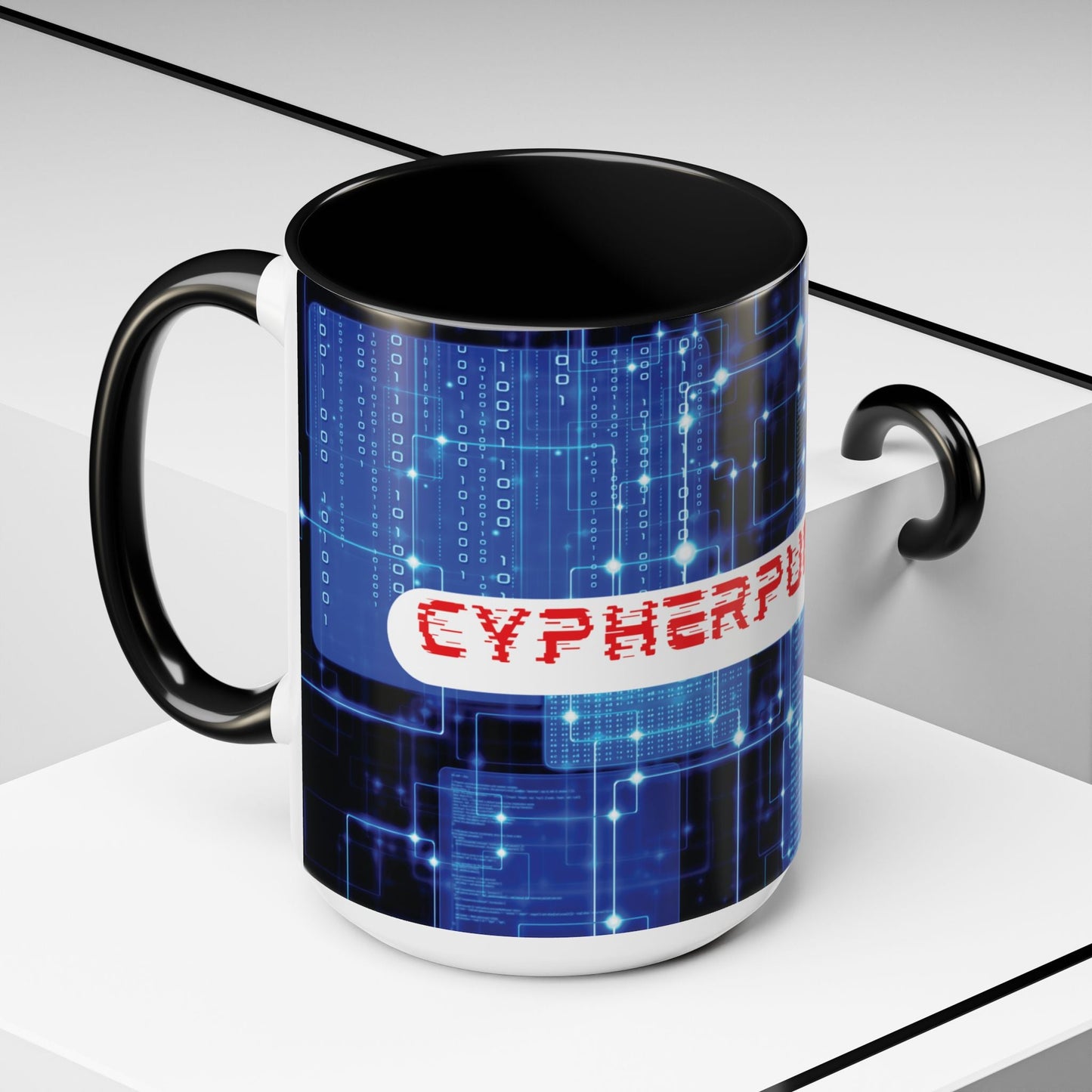 Cypherpunkgear logo Accent Mug by cypherpunkgear – cypherpunkgear.com | Cypherpunk Merch