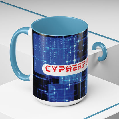 Cypherpunkgear logo Accent Mug by cypherpunkgear – cypherpunkgear.com | Cypherpunk Merch
